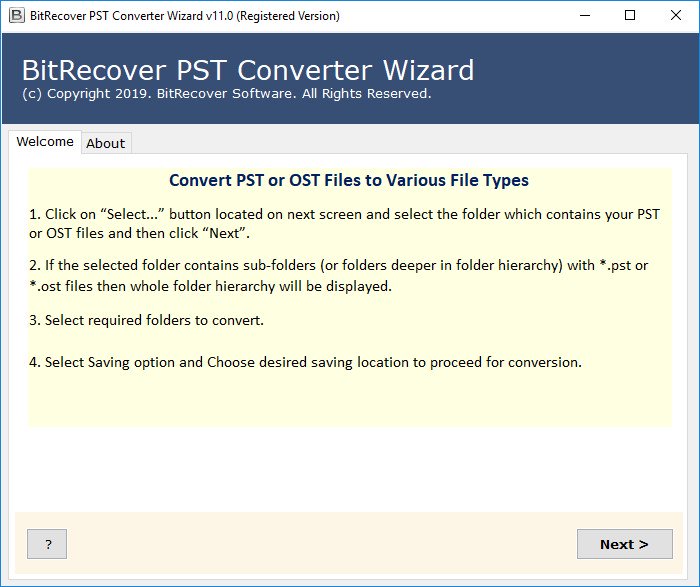 BitRecover PST Converter Wizard 11.0